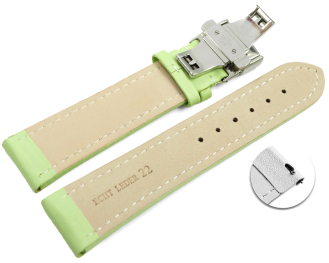 Quick Release Watch strap Butterfly Genuine leather smooth pistachio wN 18mm 20mm 22mm 24mm 26mm 28mm