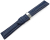 Watch Strap Deployment Genuine leather Grained dark blue 18mm 20mm 22mm 24mm