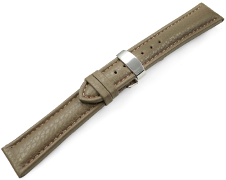 Watch Strap Deployment Genuine leather Grained Taupe TiT 18mm 20mm 22mm 24mm
