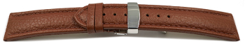 Quick Release Watch Strap Deployment Clasp Genuine leather Grained light brown TiT 18mm 20mm 22mm 24mm