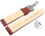 Quick Release Watch Strap Deployment Clasp Genuine leather Grained bordeaux TiT 18mm 20mm 22mm 24mm