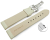 Quick Release Watch Strap Deployment Clasp Genuine leather Grained creme 18mm 20mm 22mm 24mm