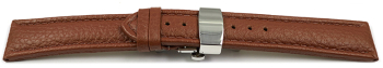 Quick Release Watch Strap Butterfly Leather Grained light brown TiT 18mm 20mm 22mm 24mm 26mm 28mm