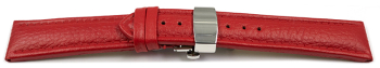 Quick Release Watch Strap Butterfly Leather Grained red TiT 18mm 20mm 22mm 24mm 26mm 28mm