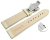Quick Release Watch Strap Butterfly Leather Grained Creme TiT 18mm 20mm 22mm 24mm 26mm 28mm
