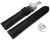 Quick Release Black Vegan Grain Watch Strap padded Folding Clasp 18mm 20mm 22mm 24mm