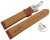 Quick Release Light Brown Vegan Grain Watch Strap padded Folding Clasp 18mm 20mm 22mm 24mm