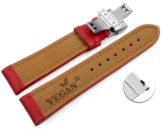 Qick Change Red Vegan Grain Watch Strap padded Butterfly...