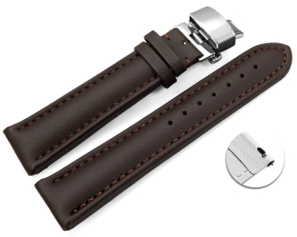 Qick Change Dark Brown Vegan Grain Watch Strap padded...