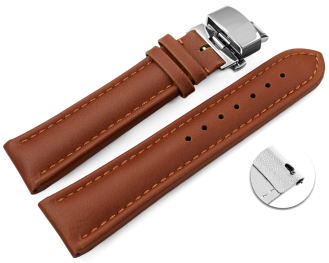 Qick Change Light Brown Vegan Grain Watch Strap padded...