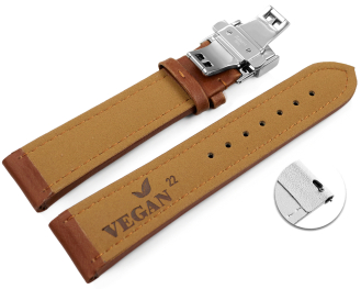 Qick Change Light Brown Vegan Grain Watch Strap padded...