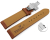 Qick Change Light Brown Vegan Grain Watch Strap padded Butterfly 18mm 20mm 22mm 24mm