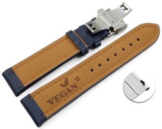 Qick Change Blue Vegan Grain Watch Strap padded Butterfly...