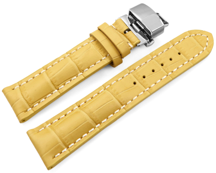 Butterfly Genuine leather strong padded Croco yellow 18mm...