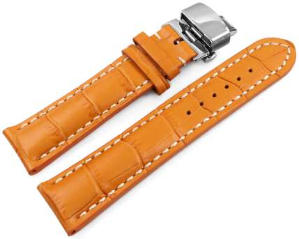 Butterfly Genuine leather strong padded Croco orange 18mm...