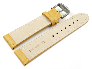 Watch strap Genuine leather Croco print yellow TiT 18mm...