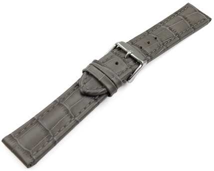 Watch strap Genuine leather Croco print grey TiT 18mm 20mm 22mm 24mm 26mm 28mm
