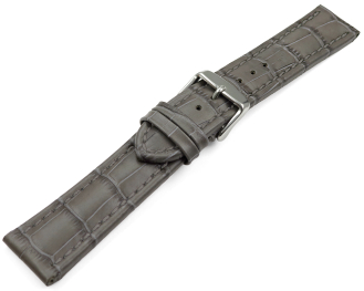 Watch strap Genuine leather Croco print grey TiT 18mm 20mm 22mm 24mm 26mm 28mm