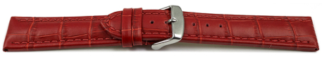 XL Watch strap Genuine leather Croco print red TiT 18mm 20mm 22mm 24mm 26mm 28mm
