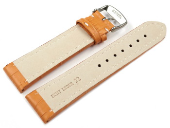 XL Watch strap Genuine leather Croco print orange 18mm...