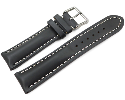 Watch strap strong padded smooth grey 18mm 20mm 22mm 24mm