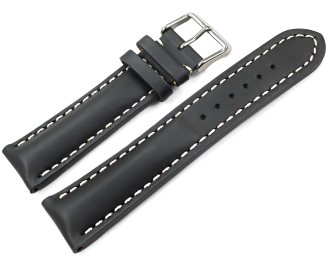 Watch strap strong padded smooth grey 18mm 20mm 22mm 24mm