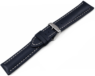 Watch strap strong padded smooth dark blue 18mm 20mm 22mm 24mm