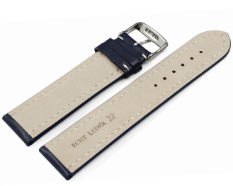 Watch strap strong padded smooth dark blue 18mm 20mm 22mm...