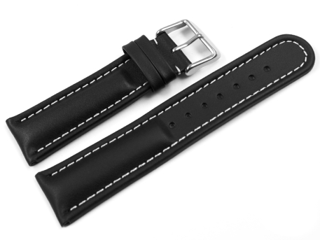 Watch strap - Genuine leather - smooth - black