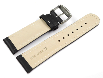 Watch strap - Genuine leather - smooth - black