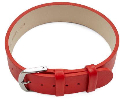Pull through strap for fixed bars leather red 6mm 8mm...