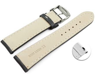 Quick release Watch Strap strong padded smooth grey 18mm 20mm 22mm 24mm