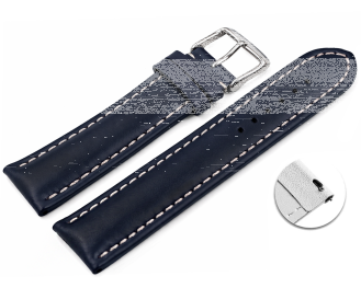 Quick release Watch Strap strong padded smooth dark blue...