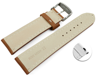 Quick release Watch Strap strong padded smooth light brown 18mm 20mm 22mm 24mm