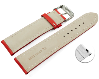Quick release Watch Strap strong padded smooth red 18mm 20mm 22mm 24mm