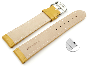 XL Quick release Watch strap Genuine grained leather yellow TiT 18mm 20mm 22mm 24mm 26mm 28mm