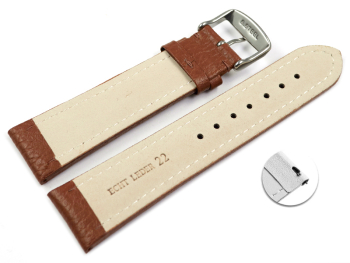 XL Quick release Watch strap Genuine grained leather light brown TiT 18mm 20mm 22mm 24mm 26mm 28mm