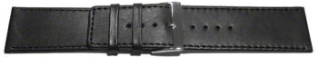 Watch strap - genuine leather - black - 30, 32, 34, 36, 38, 40 mm
