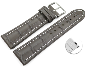 Quick release Watch strap Genuine leather Croco print...