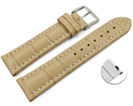 Quick release Watch strap Genuine leather Croco print...