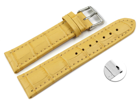Quick release Watch strap Genuine leather Croco print...