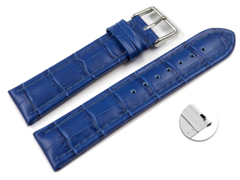Quick release Watch strap Genuine leather Croco print blue TiT 18mm 20mm 22mm 24mm 26mm 28mm