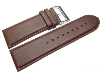 Watch strap - genuine leather - smooth - brown - 26, 28 mm