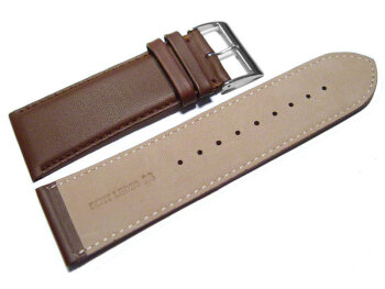 Watch strap - genuine leather - smooth - brown - 26, 28 mm