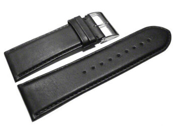 Watch strap - genuine leather - smooth - black - 26, 28 mm