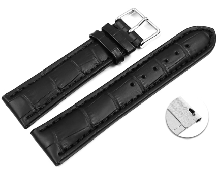 Qucik Release XL Watch strap Genuine leather Croco print...