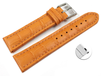 Qucik Release XL Watch strap Genuine leather Croco print orange TiT
