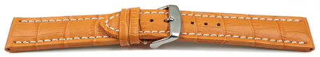 Quick Release XL Watch strap Genuine leather Croco print orange
