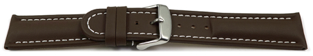 Watch strap - Genuine leather - smooth - dark brown