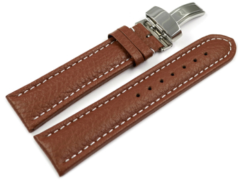 XL Watch Strap Deployment Clasp Genuine leather Grained...